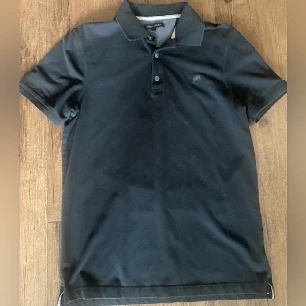 Banana Republic Black Polo Shirt Short Sleeve Cotton